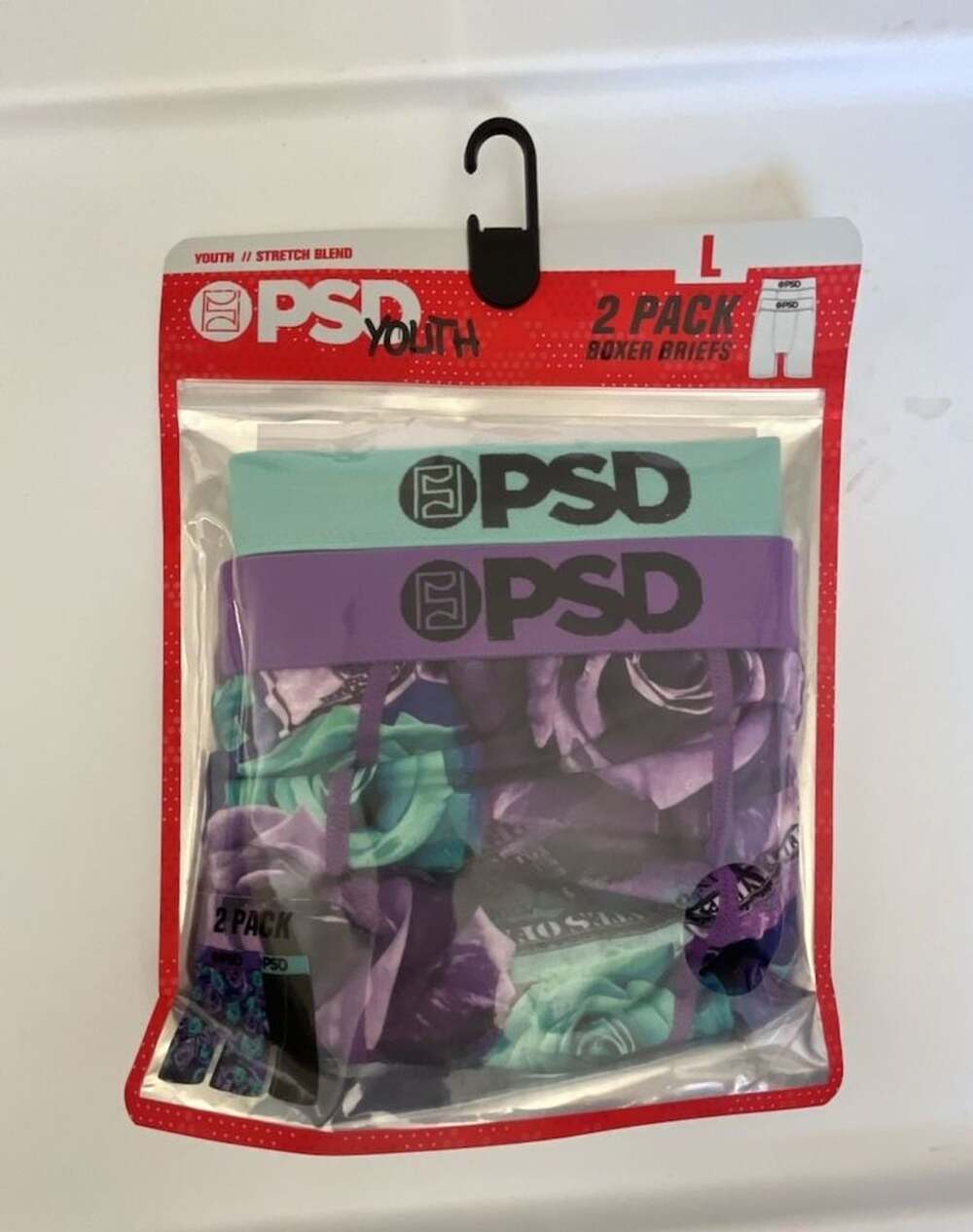 PSD Youth Boxer Briefs Size L 2 Pack Rose Bank